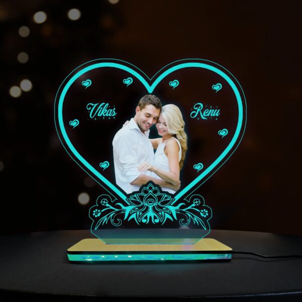 ApnaGift Color 3D Illusion LED Acrylic Table top Night Lamp with Special Wooden Stand with 07"inch Height, Indian Festival Gift, Religious Gift.