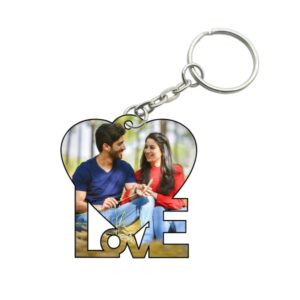 Apnagift Love Shape Customized Printed Keychain